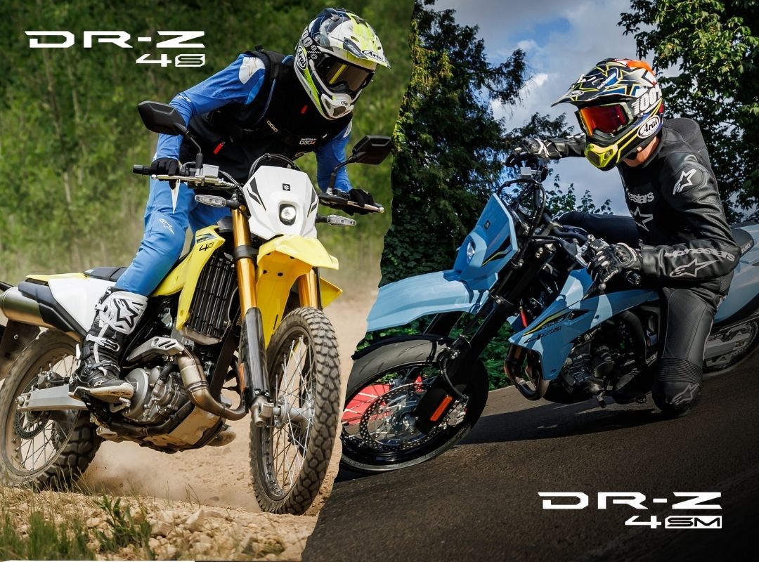 Nous vous présentons les toutes nouvelles motos double usage DR-Z4S et DR-Z4SM