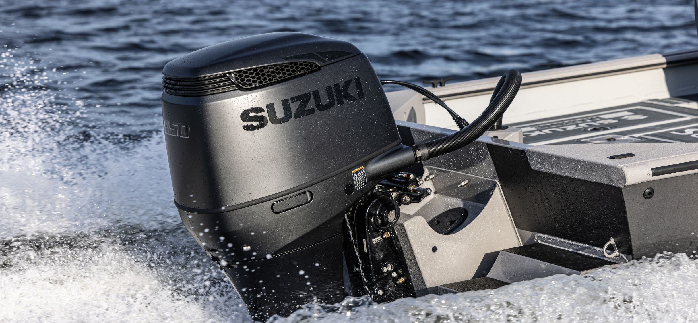 DF250A STEALTH motor on a boat